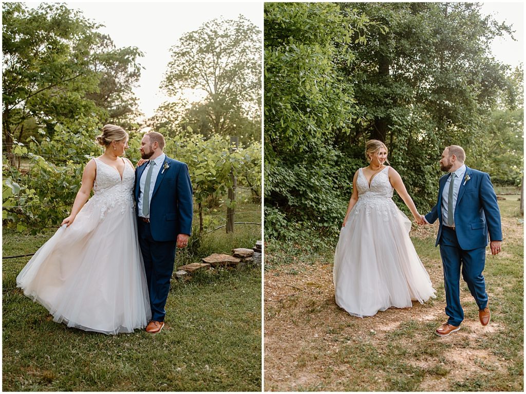 Bride and groom portraits at koury farms