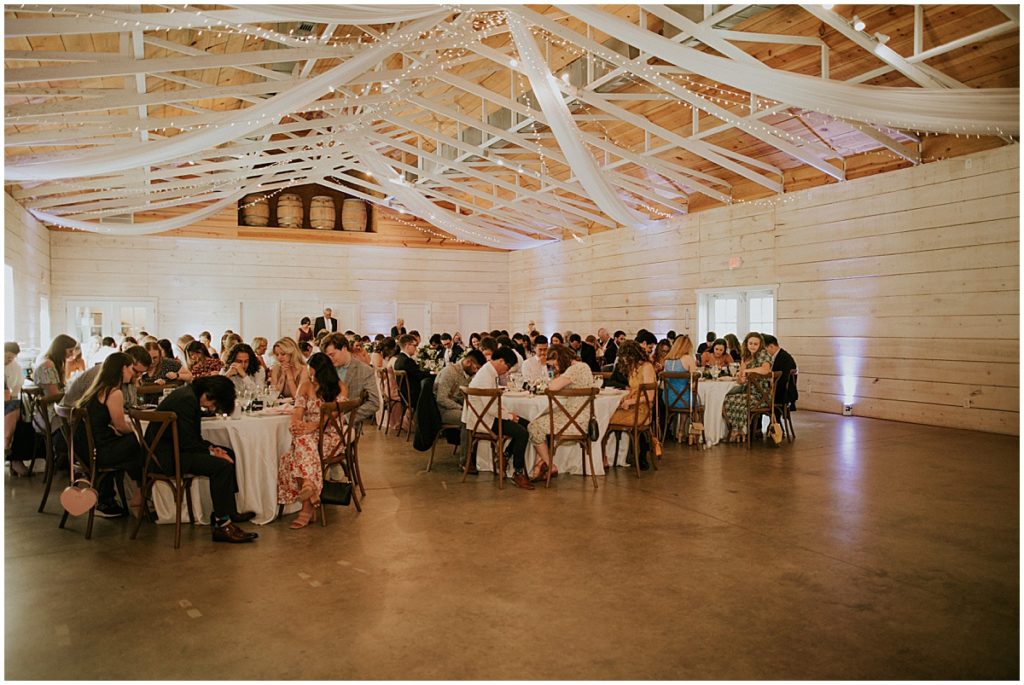 Wedding reception at Koury farms weddings & events, rustic Auburn Wedding venue