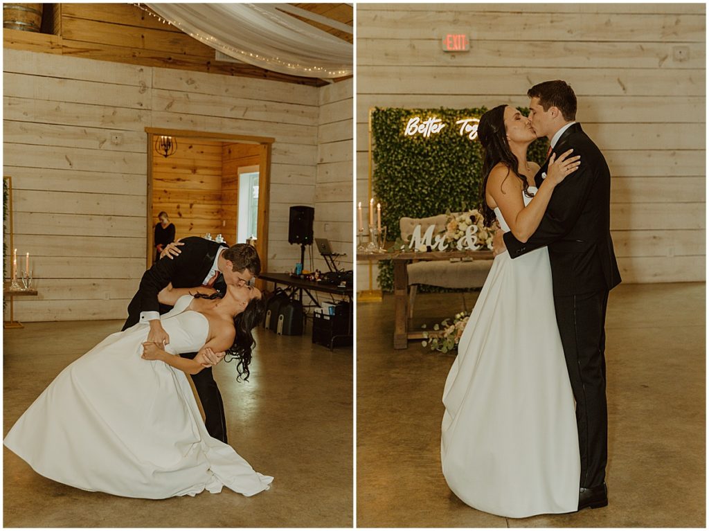 First dance at koury farms wedding venue