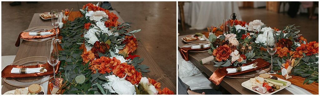 fall inspired wedding tables at wedding reception
