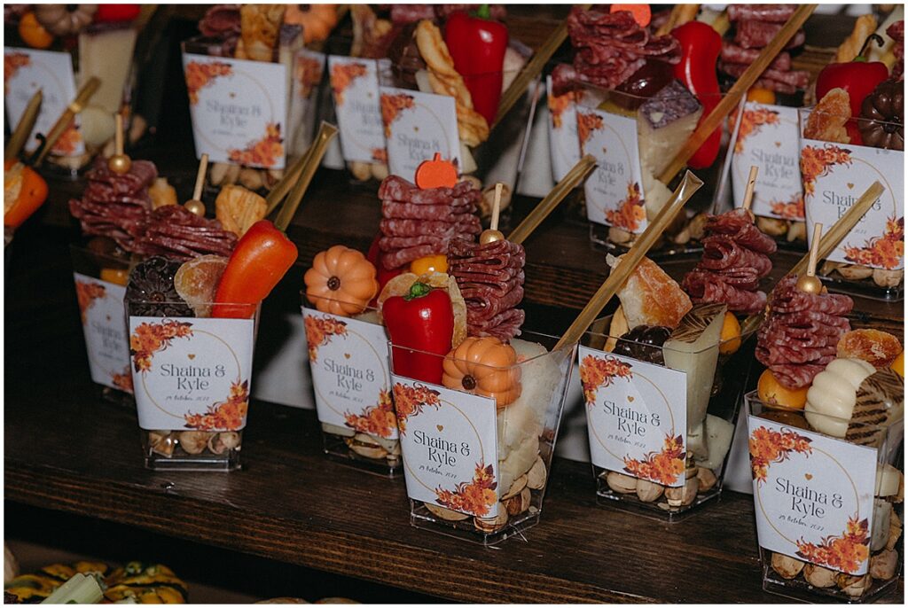 charcuterie pots for wedding guests