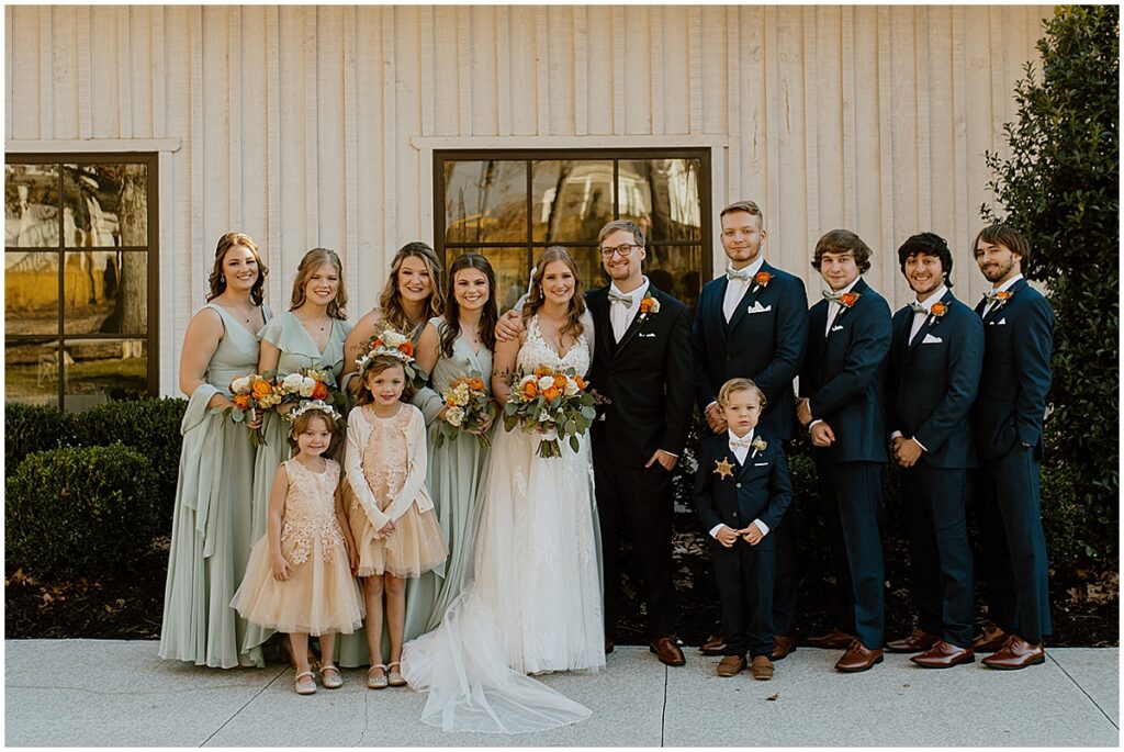 bridal party included bridesmaids and groomsmen