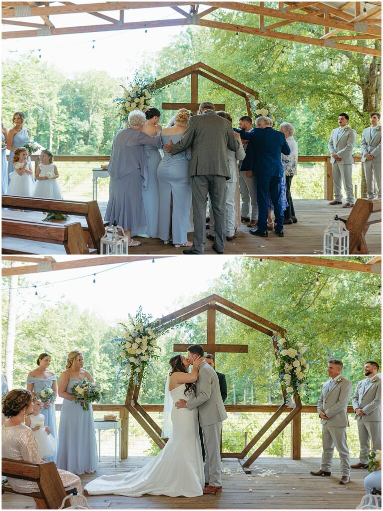 outdoor wedding ceremony at Koury Farms