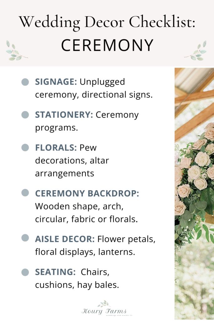 wedding ceremony checklist