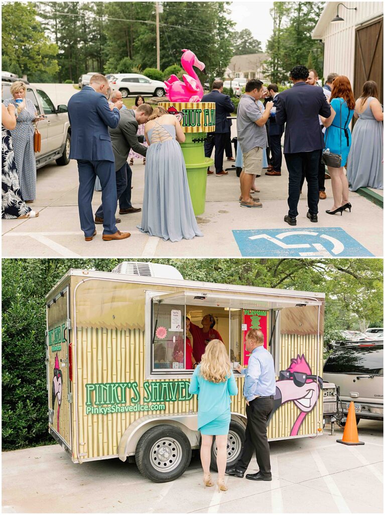 Shaved ice truck for wedding reception at Koury Farms