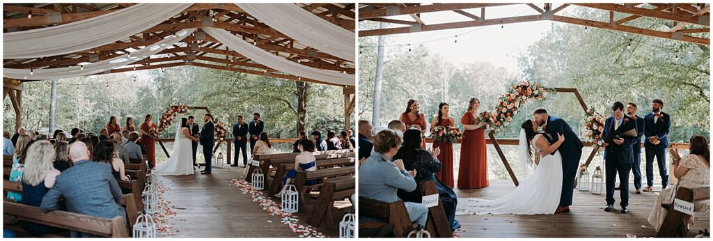 Wedding ceremony at September wedding in North Georgia
