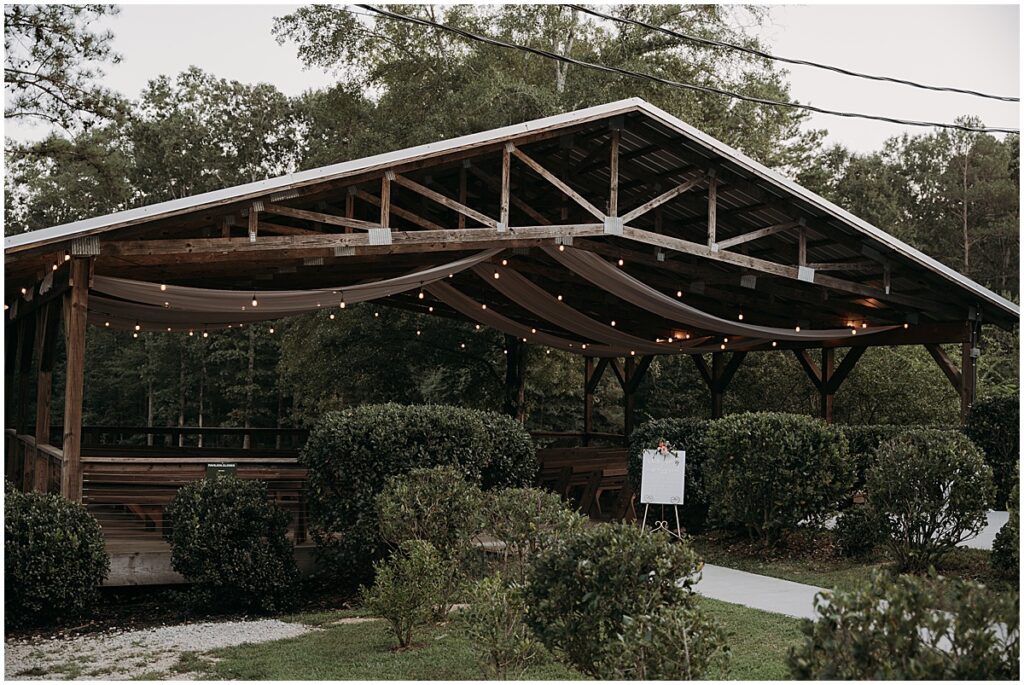 The covered Pavilion Wedding ceremony space at Koury Farms Weddings