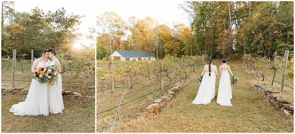 Bridal portaits in the grounds of Koury Farms, LGTBQ+ Friendly wedding venue in North Georgia