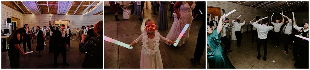 Wedding reception with glow sticks