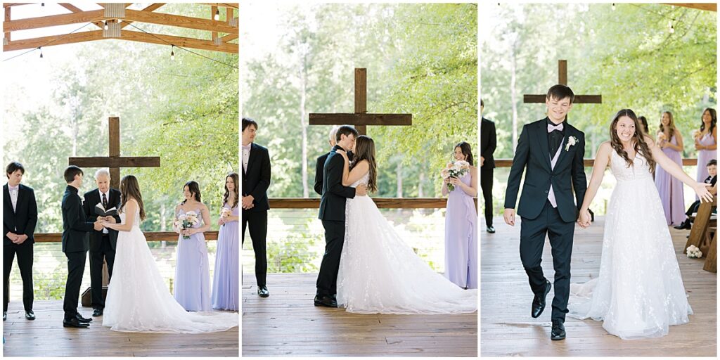 Wedding ceremony on a Sunday at Koury Farms