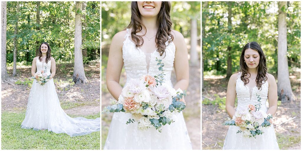 Bridal portraits at Sunday wedding at Koury Farms