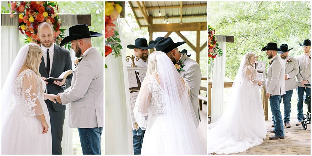 rustic spring wedding ceremony at Koury Farms, North Georgia