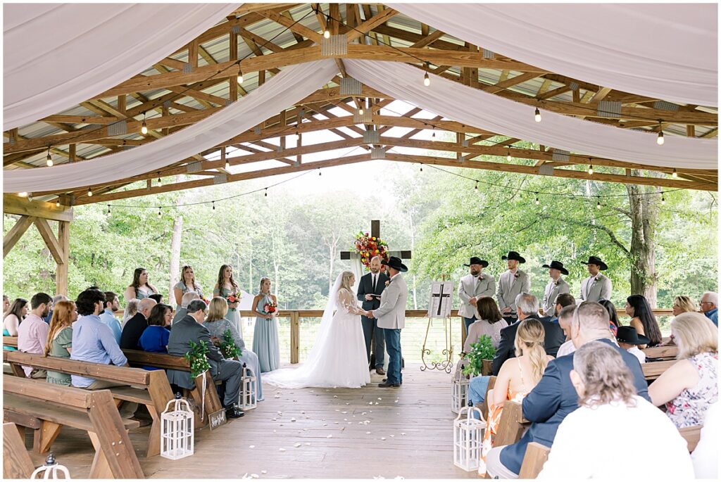 rustic spring wedding ceremony in North Georgia