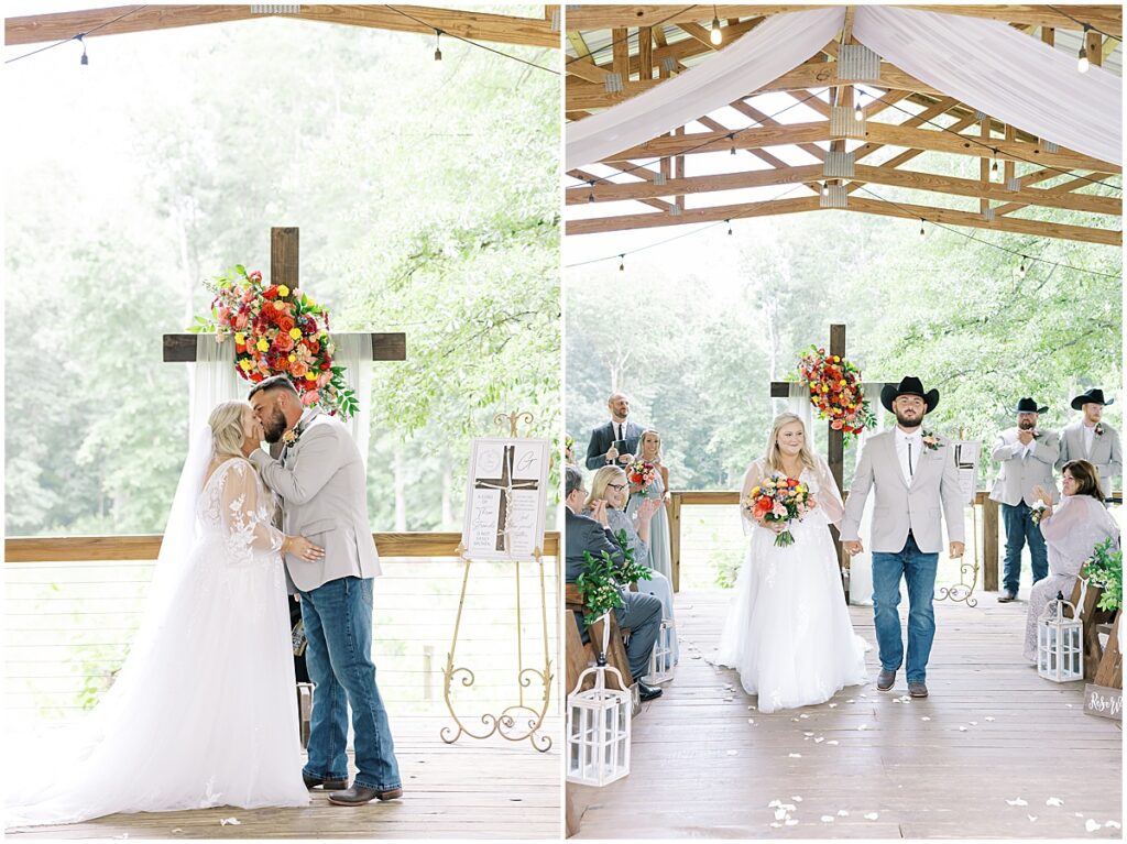 Rustic spring wedding ceremony in North Georgia