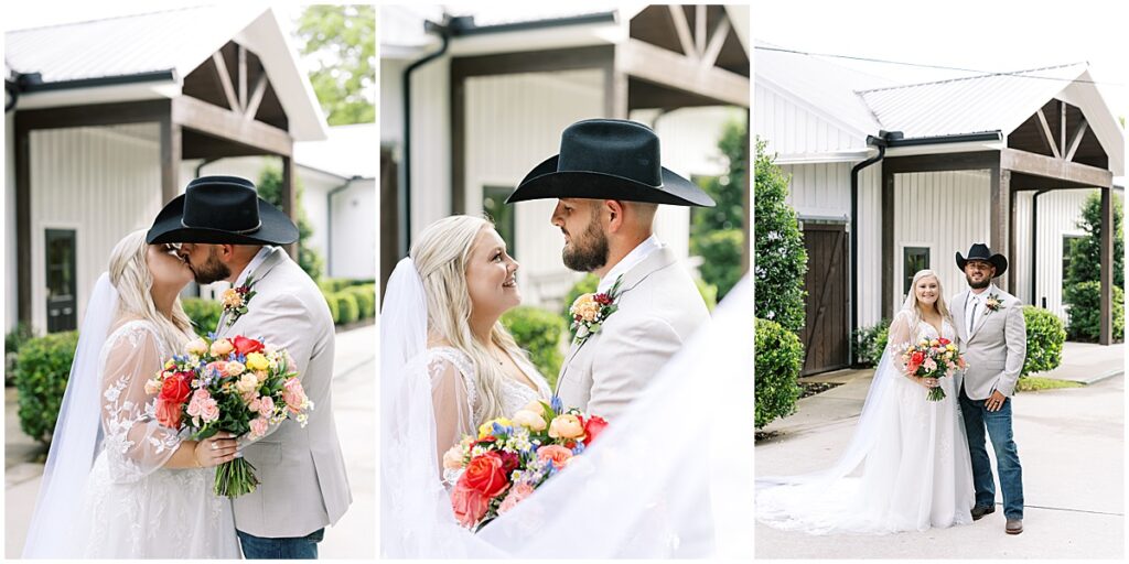 Bride and groom portraits at Koury farms wedding venue, North Georgia