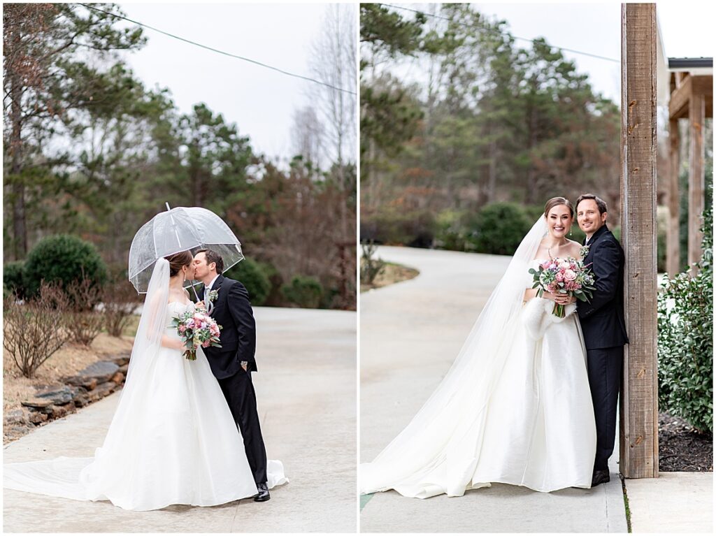 Bride and groom portraits in the grounds of Koury Farms