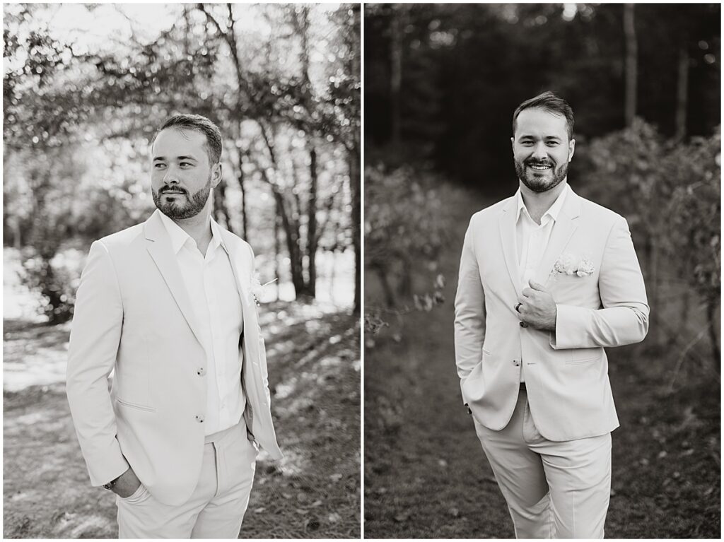 Groom portraits in the grounds of Koury Farms, North Georgia