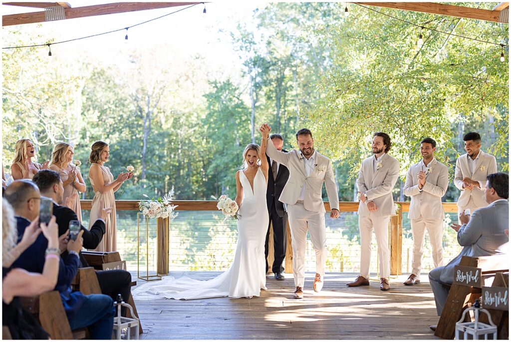 Bride and groom just married at Koury Farms wedding venue, North Georgia