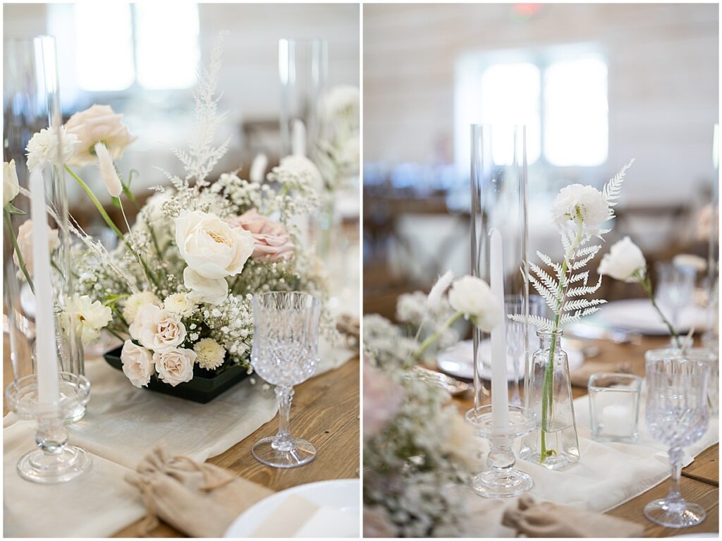 Wedding tablescape for neutral wedding color palette inspiration