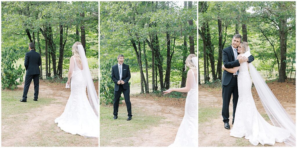 Brides first look with her father