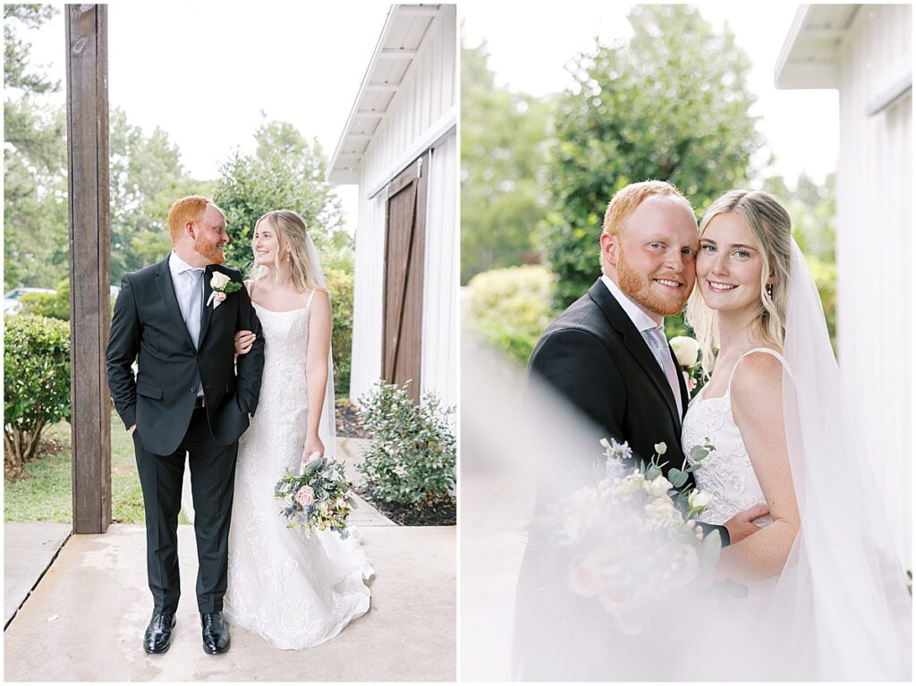 Bride and groom portraits at Koury Farms wedding venue