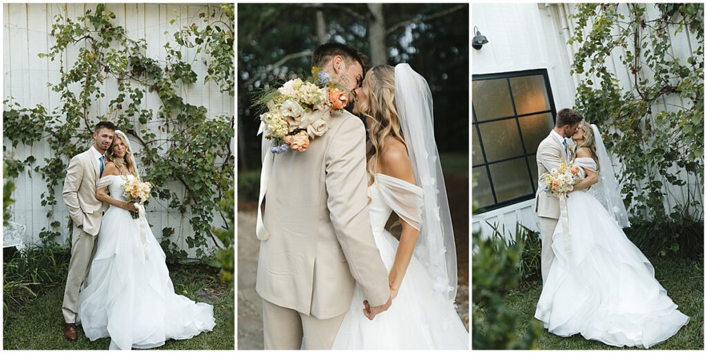 Bride and groom portraits at Koury Farms