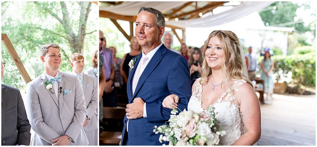 Bride walking down the aisle with father