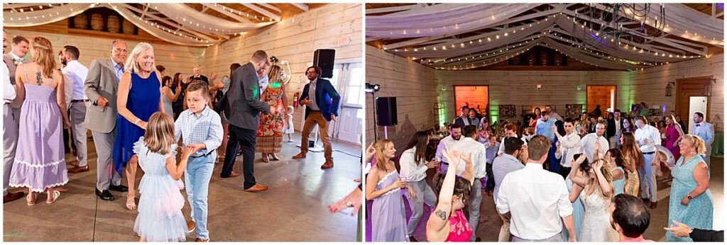 guests enjoying the party and dancing at wedding reception