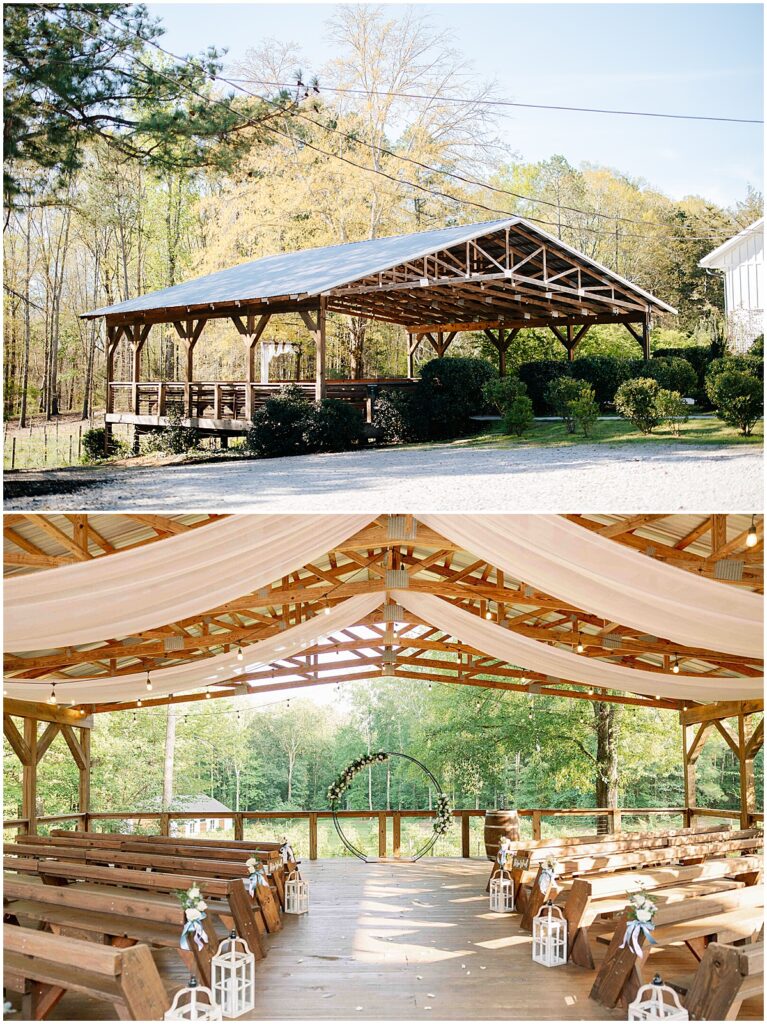 Outdoor covered pavillion at Koury Farms