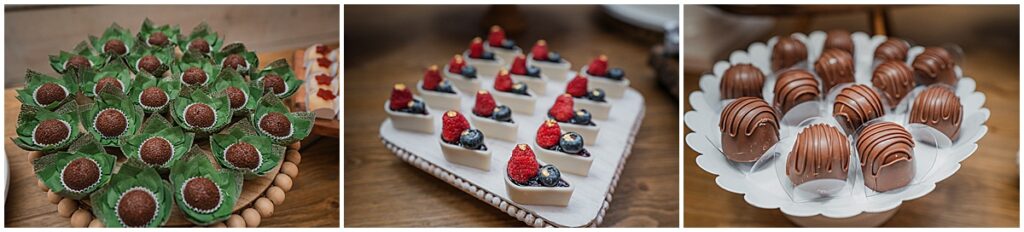 selection of desserts for Koury Farms wedding