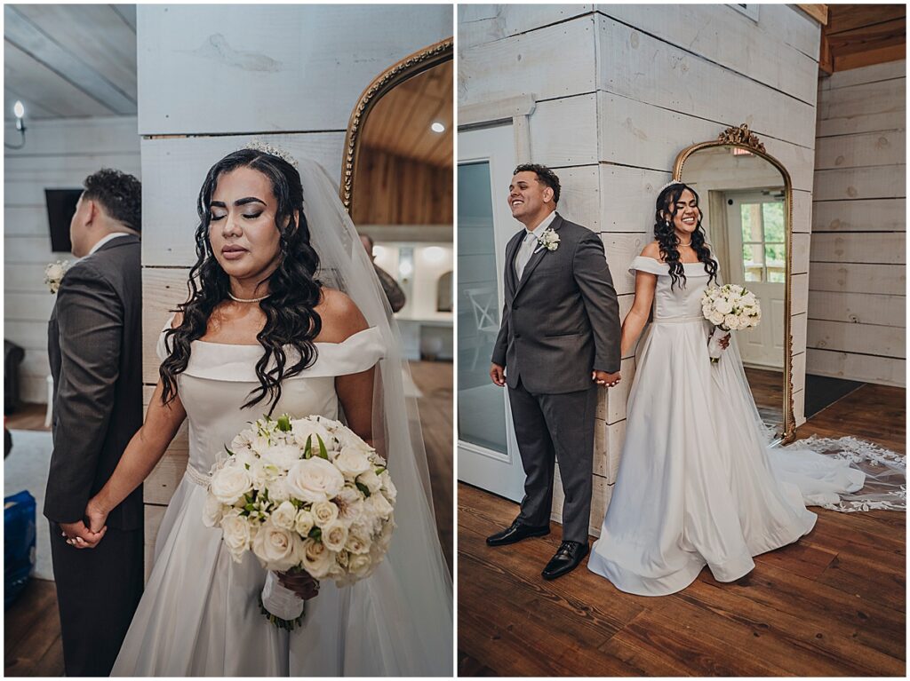 first touch with groom in bridal villa at koury farms