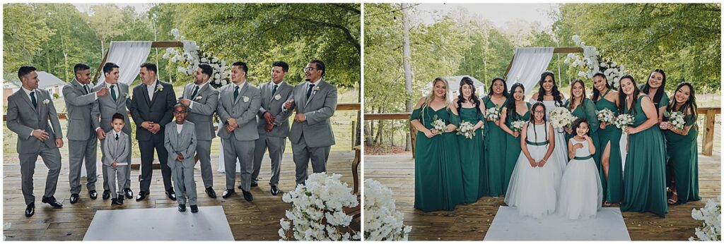 wedding party portraits for floral inspiration wedding