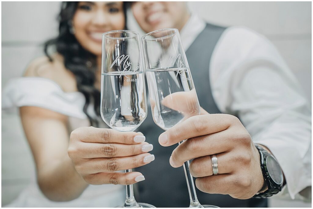 couple with champagne glasses