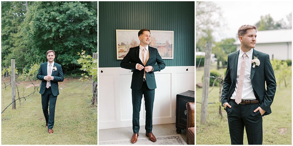 Groom portraits at Koury Farms wedding