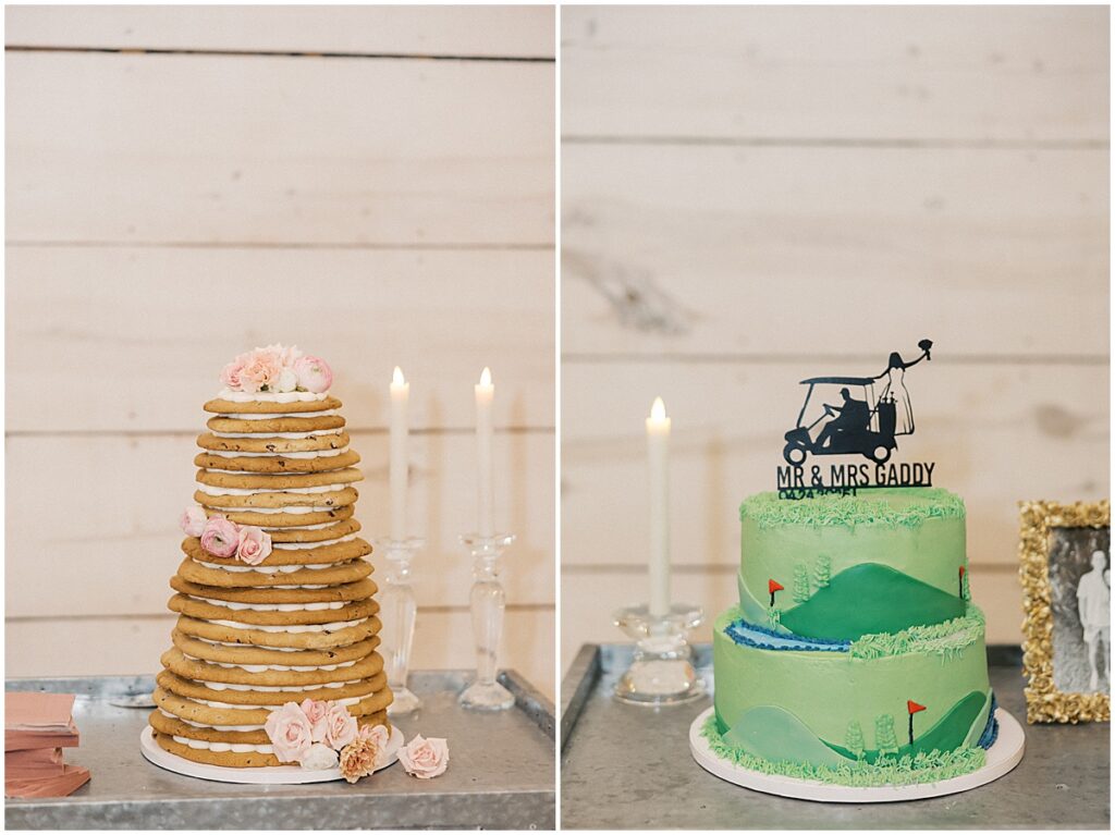 Cookie cake and golf themed cake