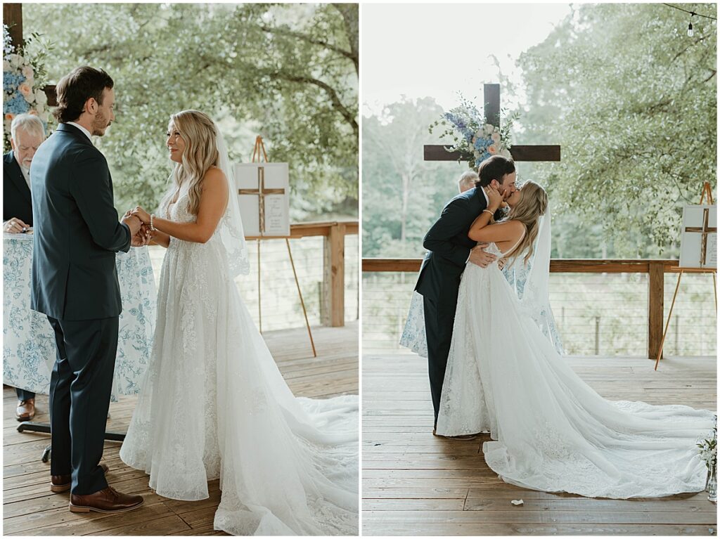 outdoor wedding ceremony at koury farms