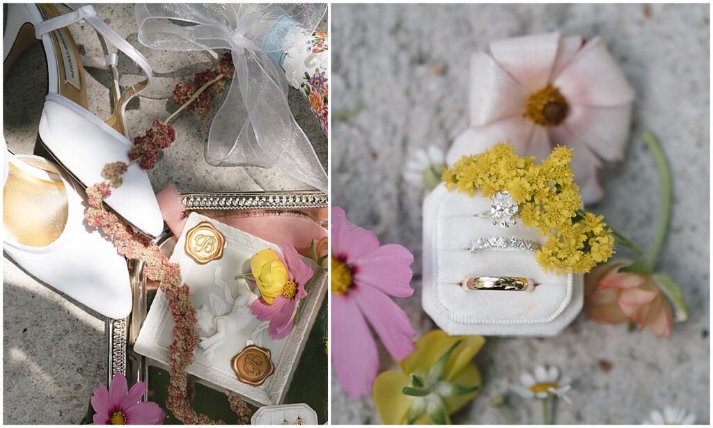 wedding details from a floral inspired wedding at koury farms