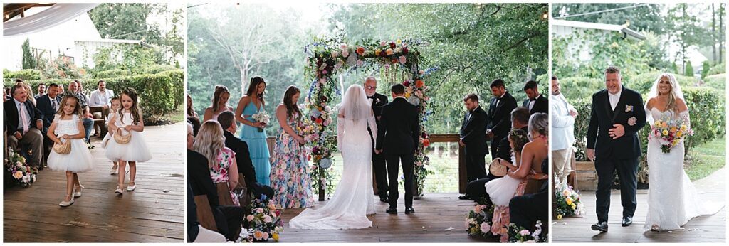 wedding ceremony at koury farms