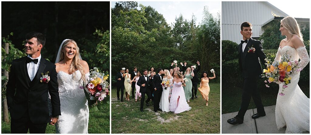 bridal party portraits in the grounds of koury farms